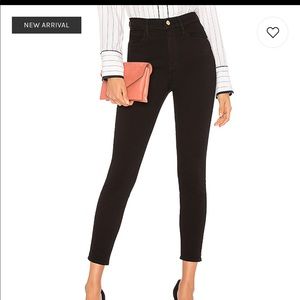 FRAME Denim Ali High Rise Skinny Cigarette in Noir